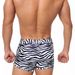 UXH Men's Zebra Stripe Sports Boxer Swim Trunks With Double Side Pockets, Quick-Dry Beach Shorts_voghion.com