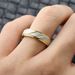 Korean Version Of Ligh Luxury Ianium Seel Wih Diagonal And Conrasing Colors For Couples, Rendy Ail Ring_voghion.com