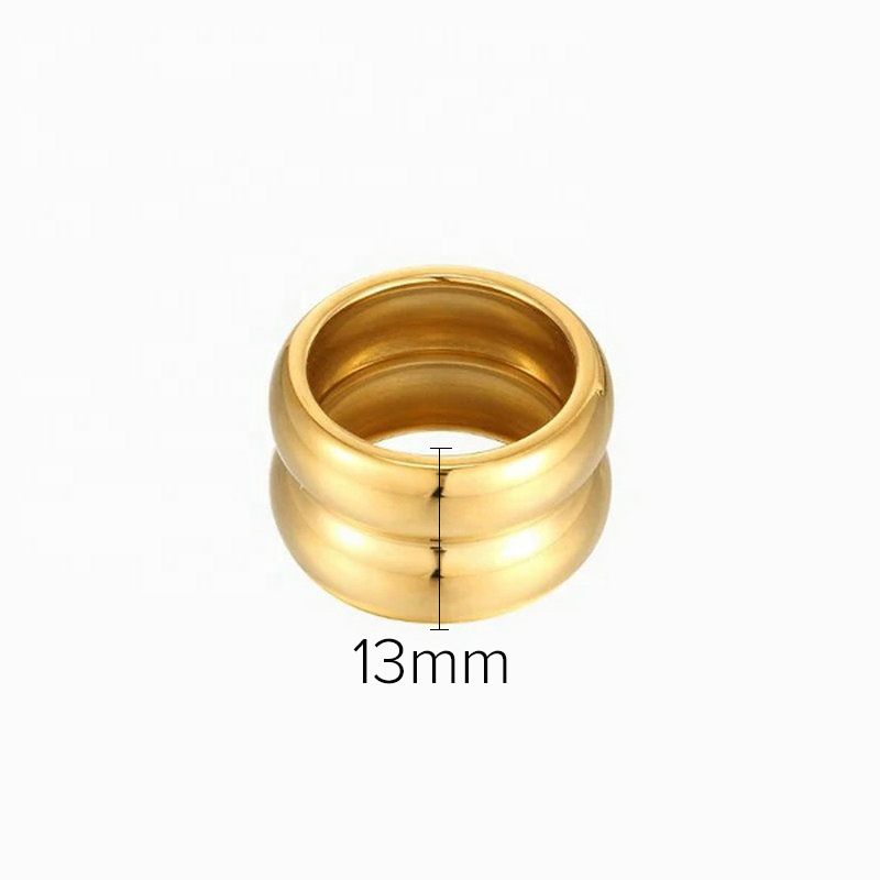 Instagram ring wide edge double-layer texture minimalist women's high-end titanium steel bracelet_voghion.com
