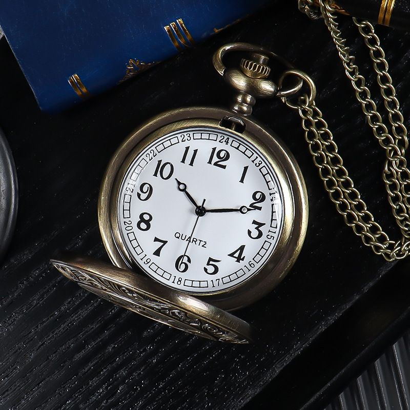 Roman Pocket Student Fashion Große Flip Cover Koreanische Version Leuchtende Einfache Unisex Prüfung Halskette Uhr_voghion.com