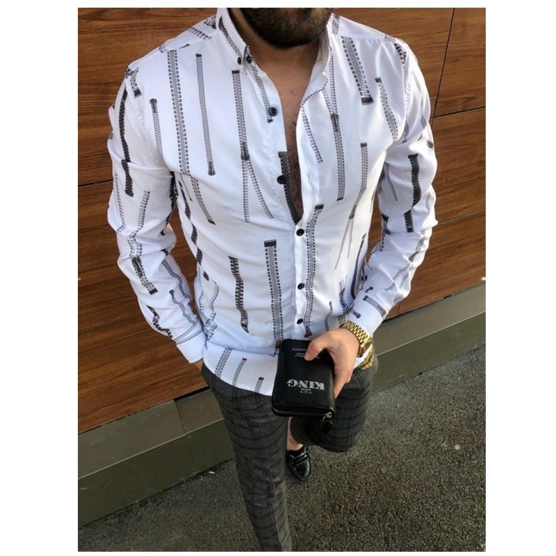 Autumn shirt outerwear for men men's printed shirts men's cardigan long-sleeved shirts men's wholesale_voghion.com