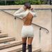 Women's Sexy Backless Long Sleeve Twist High Waist Knitted Sweater Dress_voghion.com