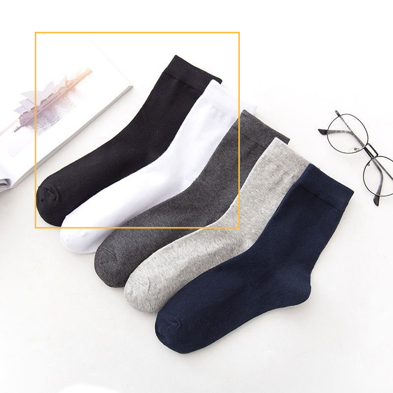 10pairs Socks men's stockings autumn and winter men's socks solid color Four Seasons high socks sweat-absorbent breathable Men's Business [wholesale]]_voghion.com