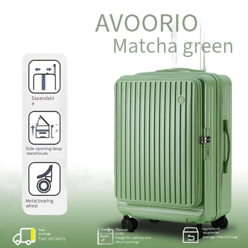 Luggage Side Opening Suitcase New Expandable Travel Case 20 Inch Boarding Case Trolley Case Leather Suitcase For Men_voghion.com