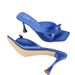Elegant Bow Square Head Open Toe Stiletto Heels In A Solid Color Wear Flip-flops_voghion.com