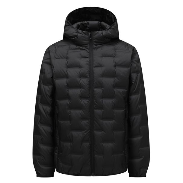 "Men's Winter Hooded Down Jacket With 800 Fill Power, 90% White Duck Down, Windproof & Anti-Feather Leakage, Mid-Length Slim Fit_voghion.com