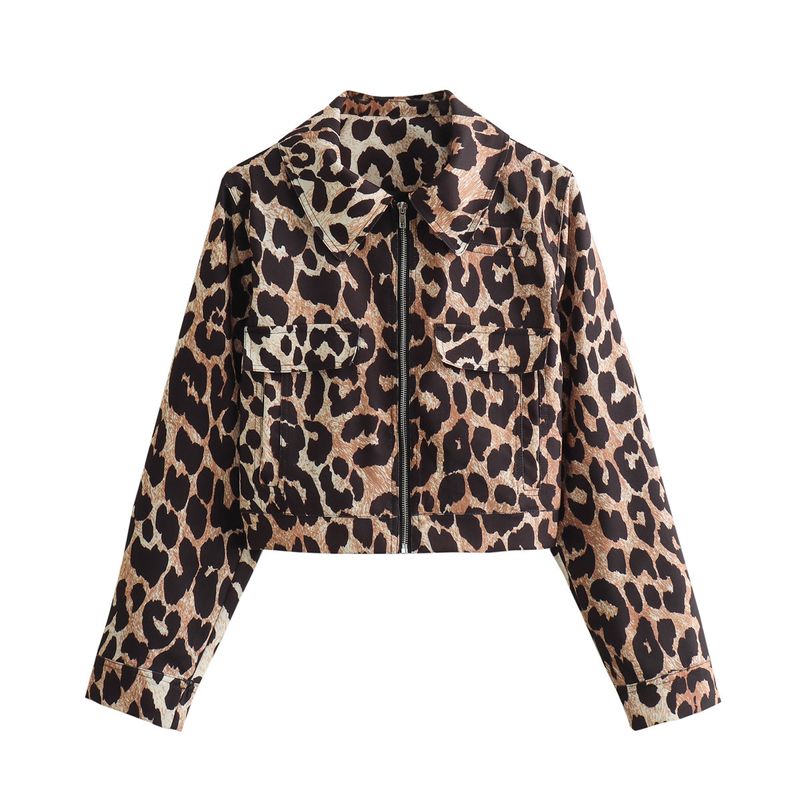 Vêtements pour femmes Printemps et automne Veste pour femmes à motifs animaux Veste de baseball Manteau Haut_voghion.com