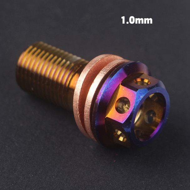 Motorkerékpár Ti titán banjo csavar olajleeresztő / üreges csavar M10 * 1,25 mm / 1,0 mm féktömlőhöz Master Cyder féknyereghez_voghion.com