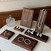 Solid Wood Jewelry Display Tray Counter Necklace Earrings Storage Trays Ring Bracelet Show Tray Small Jewellery Organizer Trays_voghion.com