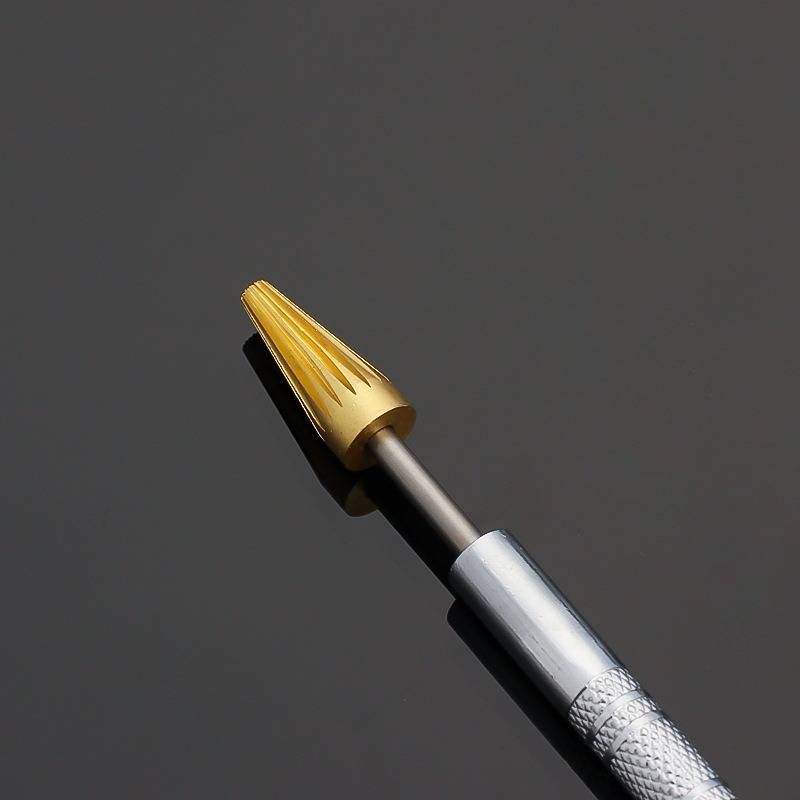 DIY leather goods with dual-purpose side oil pen 1pc Pure copper nib knurling handle edge oiling pen_voghion.com
