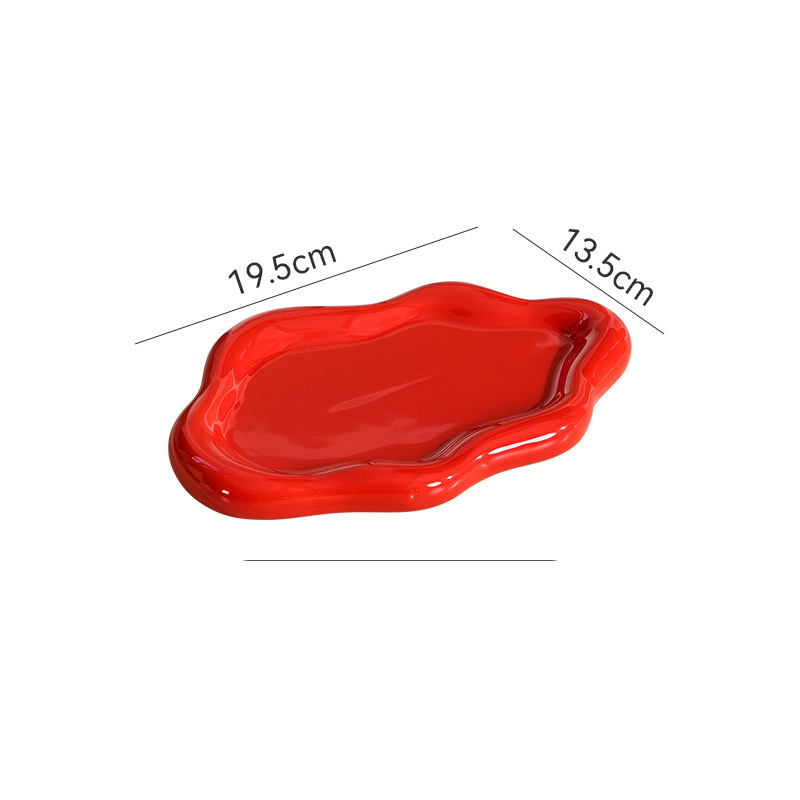 Cloud Shaped Ceramic Tray Multi Functional Jewelry Organizer Dessert Serving Plate With Elegant Matte Glaze Decorative Display Dish_voghion.com
