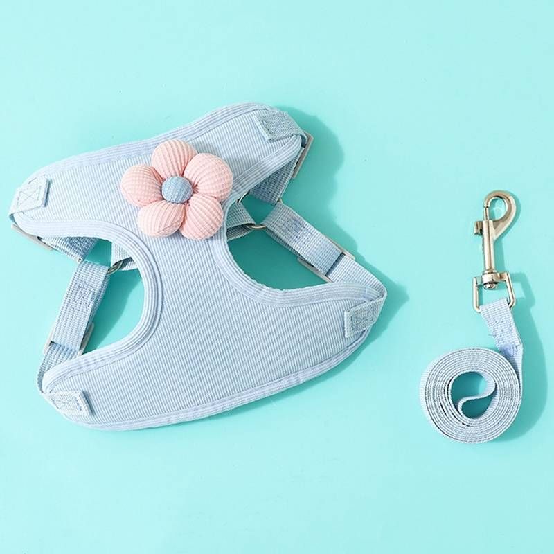 Pet Puppy Dog Leash Vest Teddy Chest Belt Chain Dog Walking Leash_voghion.com