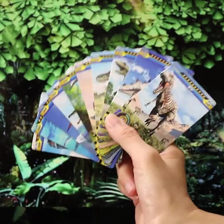 Type C 42pcs Children's Dinosaur Card Collection Flash Card Animal Card Card Cognitive Card Puzzle Boy Toy_voghion.com