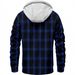 Men's Plush-Lined Hooded Jacket - Checkered Fleece-Lined Coat With Button Front (Dark Blue/Green/Black-Gray, S-XXXL)_voghion.com