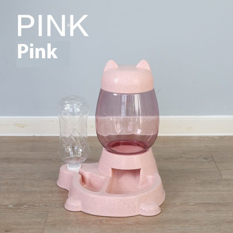 Integrierter Doppelnapf für Haustiere, automatischer Wasserspender für Katzen, nicht benetzender Mund, Hunde-Puzzle-Press-Futterautomat mit großer Kapazität_voghion.com