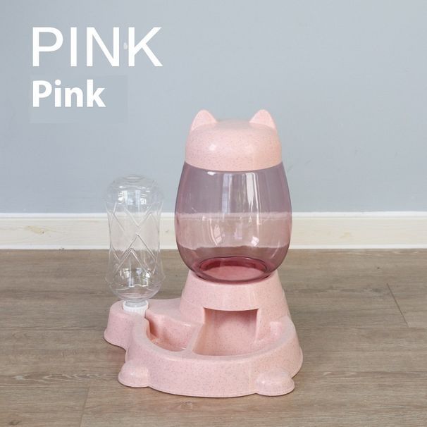 Integrierter Doppelnapf für Haustiere, automatischer Wasserspender für Katzen, nicht benetzender Mund, Hunde-Puzzle-Press-Futterautomat mit großer Kapazität_voghion.com