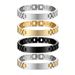 Bracciale 1PC in vendita calda in acciaio inossidabile leggero da uomo con segno curvo, cinturino in metallo con incisione._voghion.com