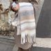 Scarf For Women Winter High-End Colorful Furry Tassel Large Shawl Warm Versatile Atmosphere Striped Neck Warmer_voghion.com
