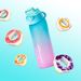 Bottiglia con sapore di frutta giocosa, zucchero, 0 calorie, cannuccia a due colori sfumati, tazza per acqua per bambini (anello venduto)_voghion.com
