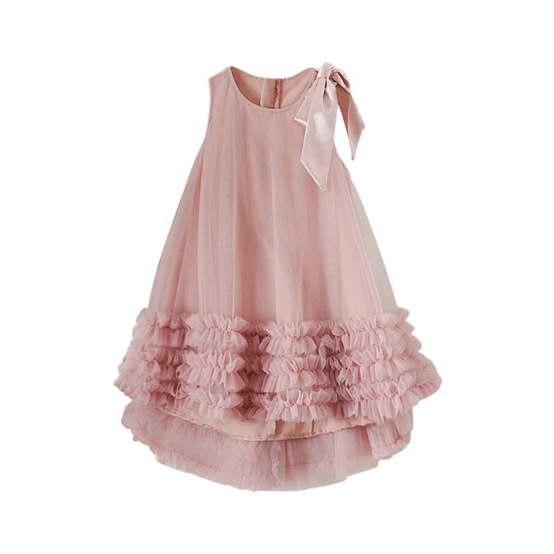 Foreign Trade Wholesale 2025 Spring And Summer New Fashionable Dress Bow Girl Birthday Dress Tide Live Supply_voghion.com
