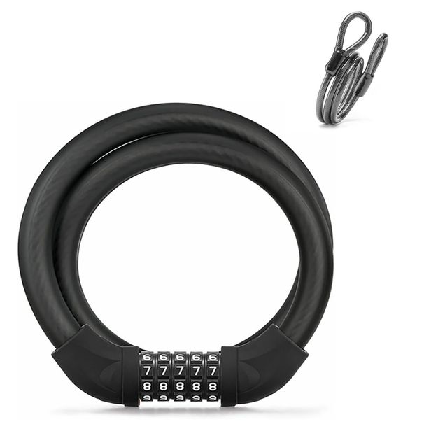 Antivol vélo ROCKBROS antivol à combinaison + câble de sécurité haute performance en acier VTT_voghion.com