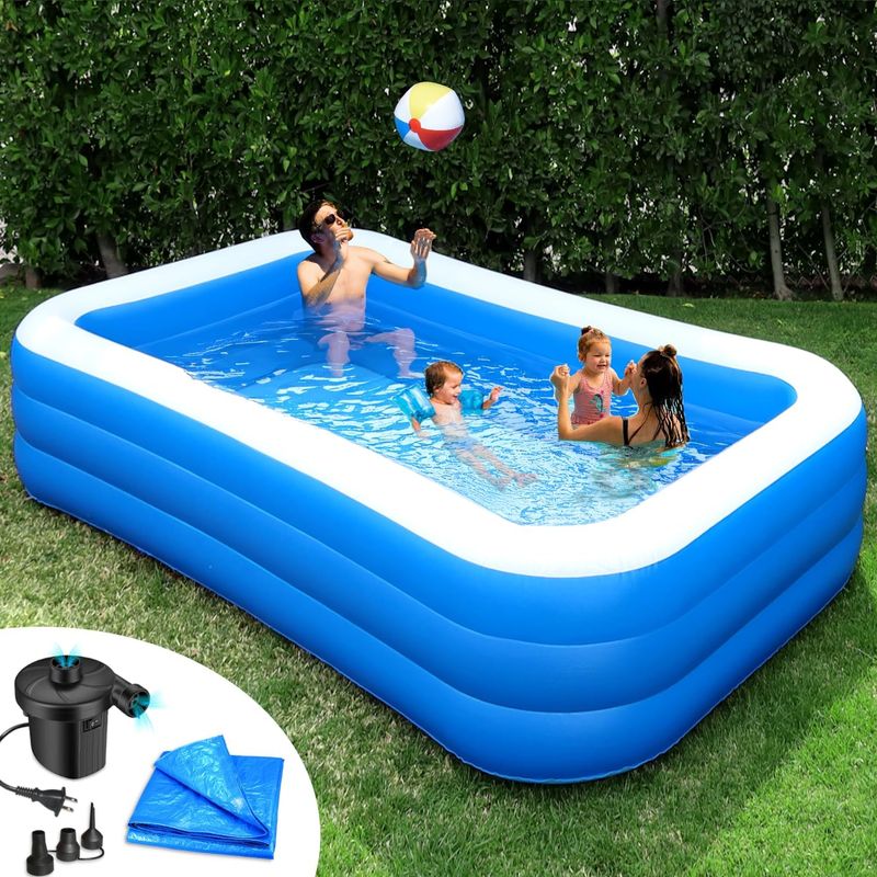 Yetişkinler İçin Şişme Havuz 10' X 6' - Paket (Zemin Brandası ve Elektrikli Pompa Dahil) - Kolay Kurulum_voghion.com