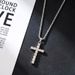 New Titanium Steel Cross Diamond Pendant Necklace For Men Trendy Brand Zircon Modern Ins Hip Hop Minimalist Style_voghion.com