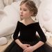 Mädchen Neue Trailing Leistung Abendkleid Süße Stickerei Host Klavier Prüfung Graduierung Prinzessin Kleid Schwarz_voghion.com