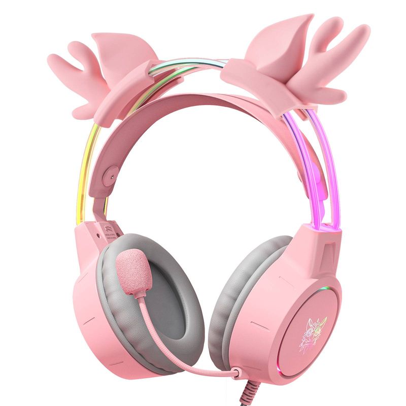 Stereo Gaming Headset For PC PS5 PS4 Xbox One Controller, Wired Deer Headphones With Microphone Noise Cancelling_voghion.com