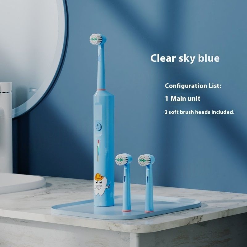 Electric Toothbrush – 3 Speed Modes, USB Rechargeable, Magnetic Levitation Motor, Soft Bristles For Ages 3-12 (2/4/8 Brush Heads + Travel Case)_voghion.com