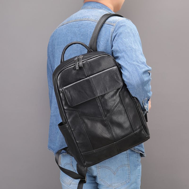 New Genuine Leather Men's Backpack Casual Fashion Men's Bag Large Capacity First Layer Cowhide Shoulder Men's Backpack_voghion.com