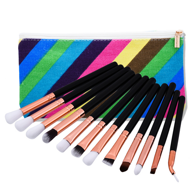 12 stk makeup børste sæt, øjenbørste, øjenskygge børste, makeup værktøjer, børste sæt GUJHUI Yuncai_voghion.com