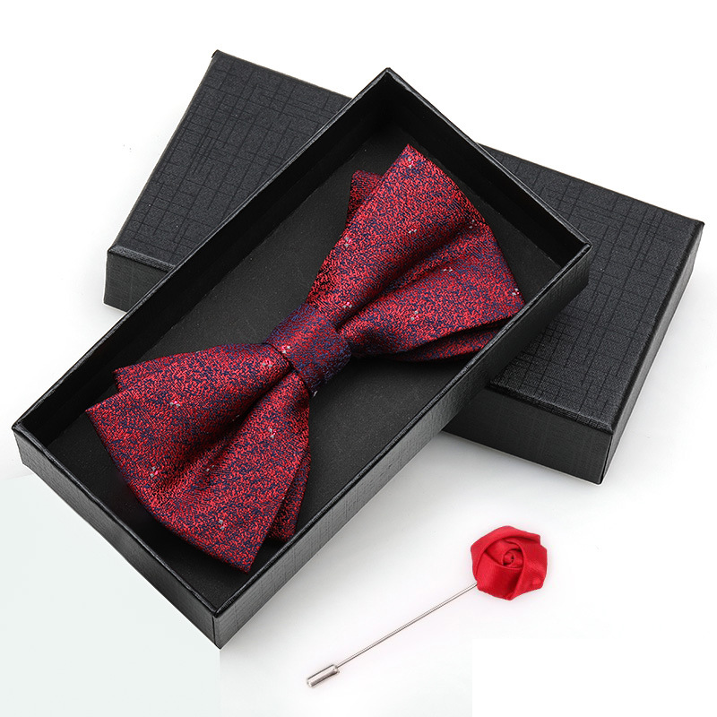 Double layer cloth bow tie men's bow tie Male best man new Lang wine red black wedding wedding_voghion.com
