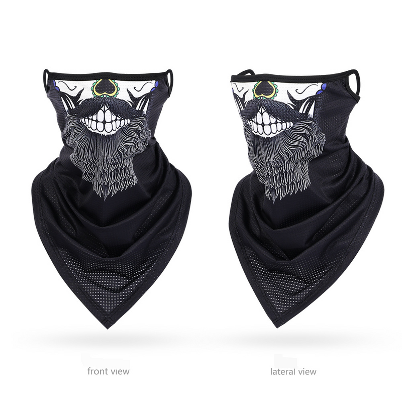 Maschera da ciclismo con cappuccio, sciarpa triangolare con gancio per l'orecchio, copricollo traspirante in rete di seta ghiacciata, maschera da ciclismo per esterni, sciarpa con protezione solare per la pesca estiva_voghion.com