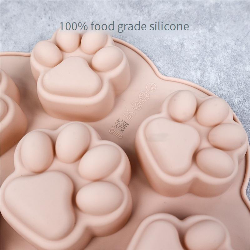 10-Cavity Cat Paw Silicone Mold - Baking Pan For Chocolate Cookies & Ice Cubes (Non-Stick BPA-Free Dishwasher Safe DIY Dessert Making)​_voghion.com
