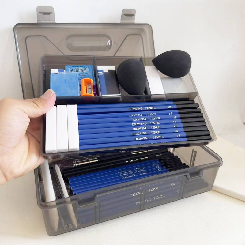 52-teiliges professionelles Skizzierstifte-Set für Anfänger und Künstler – Holzetui, inklusive Graphit- und Kohlestiften zum Zeichnen_voghion.com