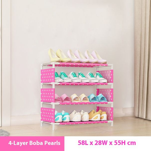 Metal Shoe Rack – Modular Stackable Shoe Organizer For Entryway, Closet & Dorm – Modern Slim Shoe Shelf With Customizable Colors_voghion.com