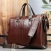 Men's Genuine Leather Briefcase - Premium Business Shoulder Bag For Office & Commute, Stylish & Durable With 14-Inch Laptop Compartment_voghion.com