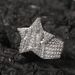 Anello da uomo con stella in zirconia cubica, stile hip hop, dichiarazione di moda, in oro e argento, taglie 7-9, anello con stella a cinque punte in pietra quadrata T_voghion.com