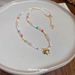 Dopamine Colorful Mushroom Beach Vacation Style New Versatile Collarbone Chain Light Luxury High-End Necklace_voghion.com