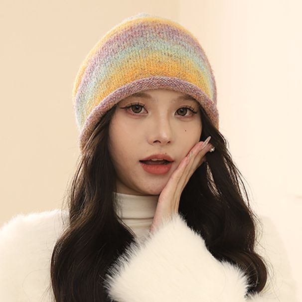 Pile con coulisse sfumato per bambini in autunno e inverno, viso piccolo, freddo con bordi arrotolati, puntale in maglia calda,_voghion.com