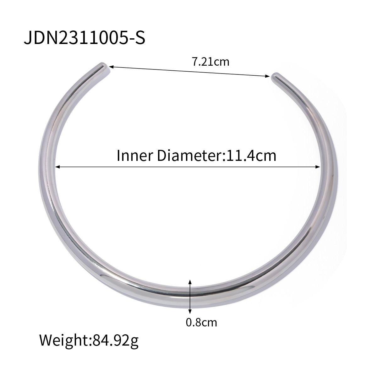 New Fashionable and Minimalist Elliptical Bead Bracelet Jewelry INS Style 14K Gold Stainless Steel Necklace Women's_voghion.com