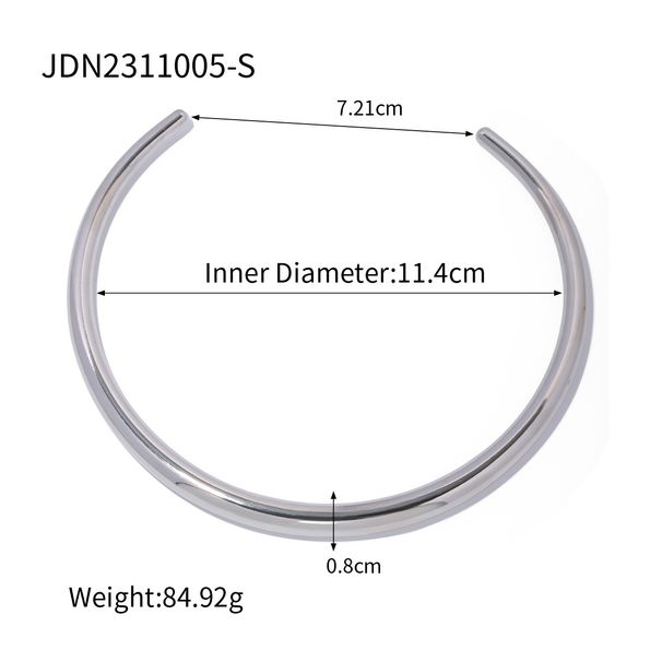 New Fashionable and Minimalist Elliptical Bead Bracelet Jewelry INS Style 14K Gold Stainless Steel Necklace Women's_voghion.com