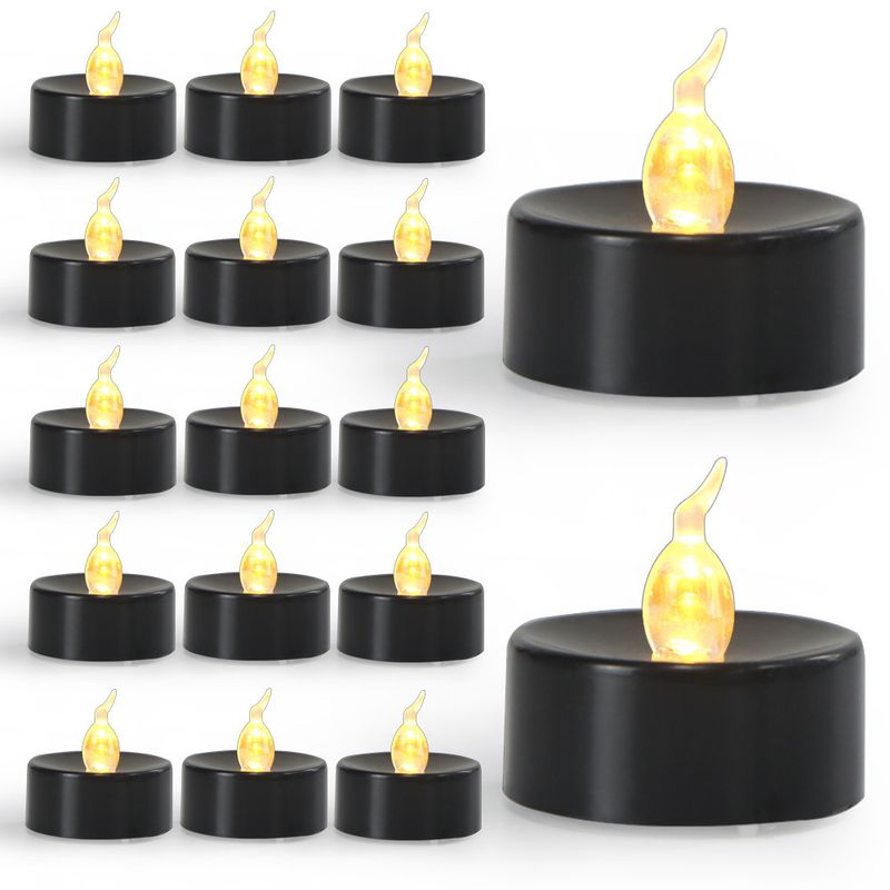 LED-Teelichter – batteriebetriebene, flammenlose Kerzen, 6er-/12er-/24er-Set, warmweißes und bernsteinfarbenes Flackerlicht für Halloween, Weihnachten und Heimdekoration_voghion.com