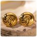 Gold Edelstahl Runde Konvexen Gewinde Ohr Studs Ins Modische Einfache Geometrische Titan Stahl Ohrringe_voghion.com