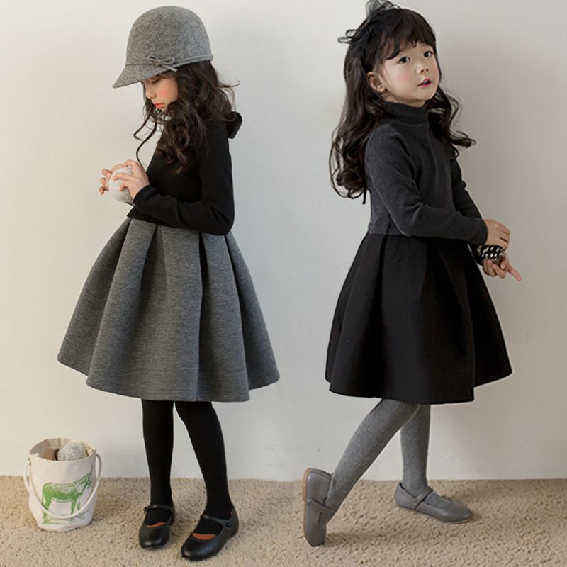 Vestido para niña, Otoño Invierno, felpa gruesa y esponjosa, versión coreana 2023, nueva princesa para niños medianos y grandes_voghion.com