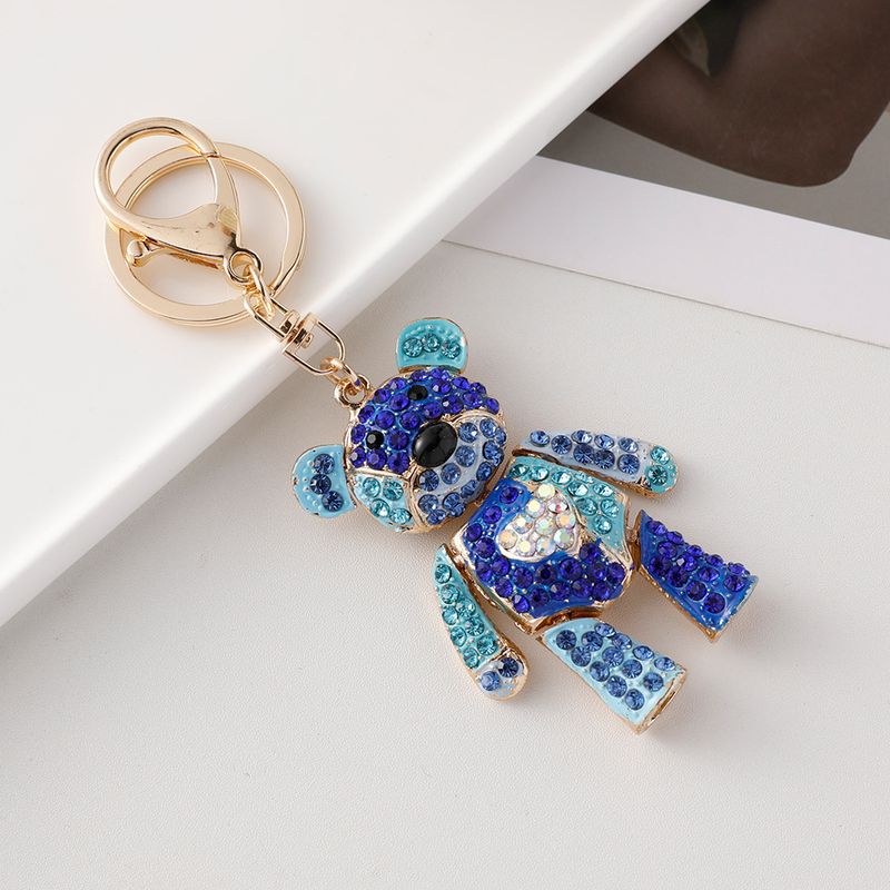 Portachiavi in metallo a forma di orso colorato e carino, con ciondolo per auto, ornamento scenico per regalo._voghion.com