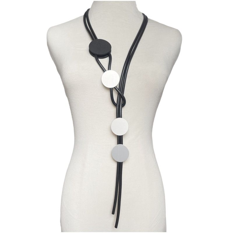 Collana con cordino di gomma rotondo alla moda fatto a mano, ciondolo preferito_voghion.com