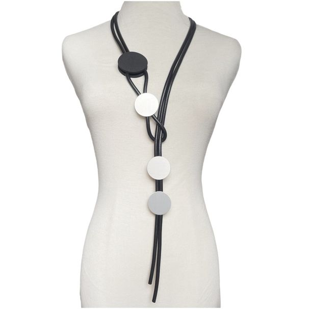 Collana con cordino di gomma rotondo alla moda fatto a mano, ciondolo preferito_voghion.com