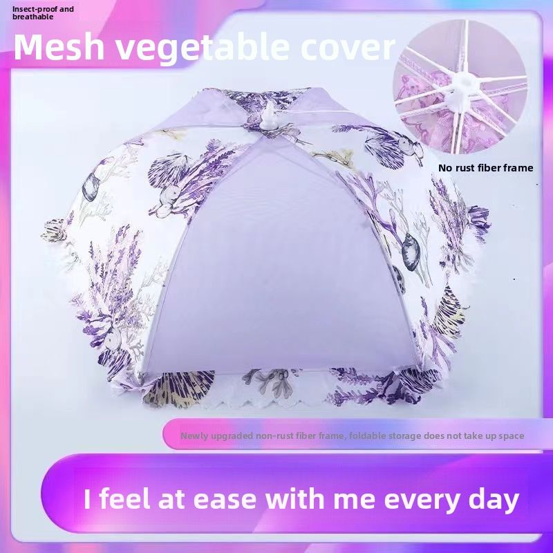 Foldable Insect-Proof European Style Household Simple Mosquito-Proof Dust-Proof Cover Fashionable Food Umbrella_voghion.com